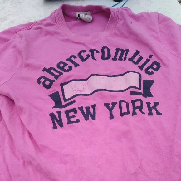 Abercrombie New York Pink Logo "Muscle" T-Shirt - Picture 3 of 5